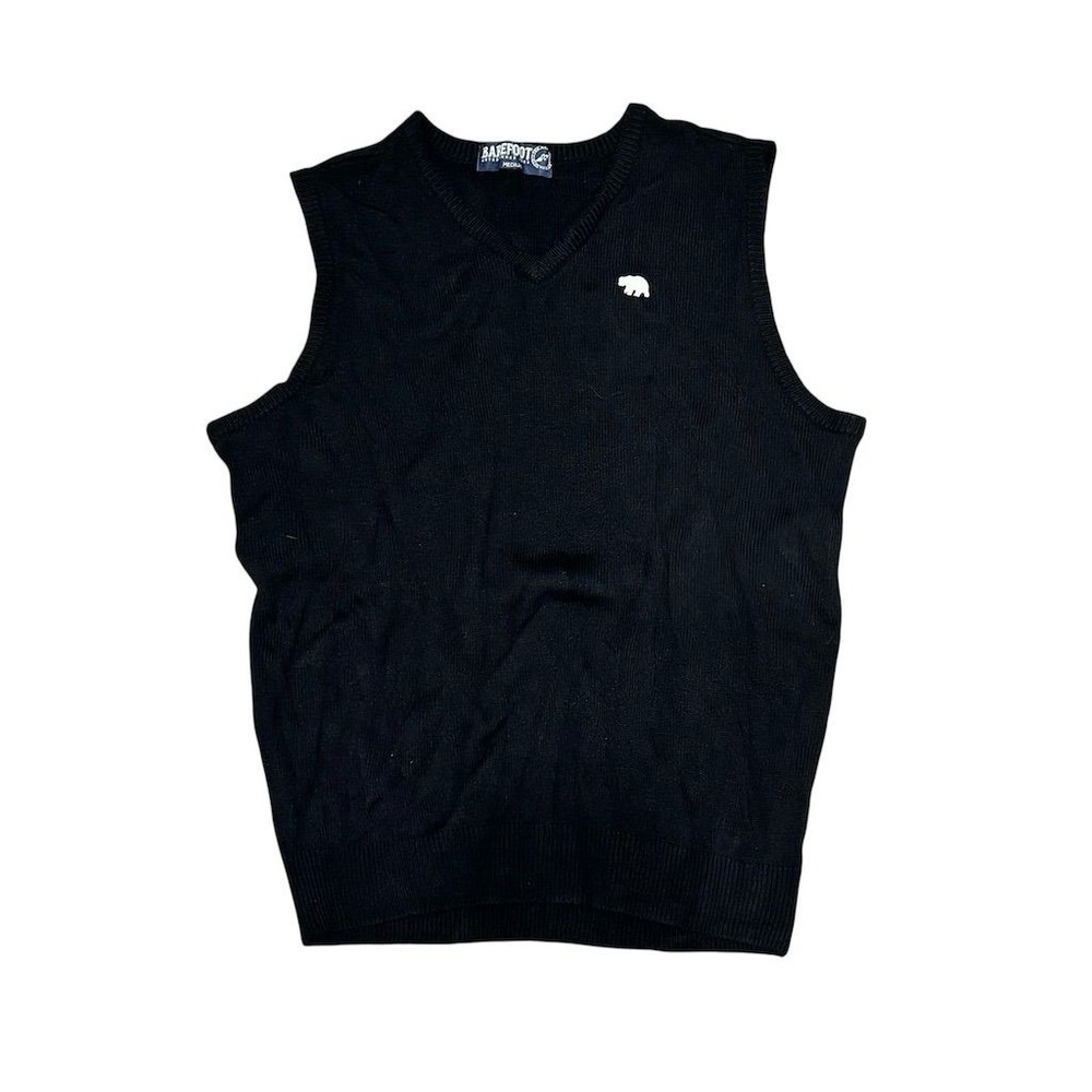 Baylor Bears Barefoot Men's Black Varsity‎ Vest M V-Neck Embroidered Logo